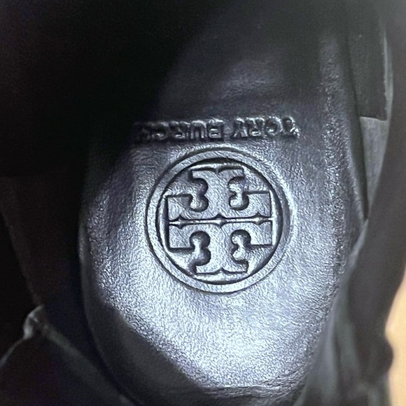 Tory Burch Nicola Heeled Moto Ankle Boot Black Leather Size 7 (Appear NEW) - Picture 5 of 9